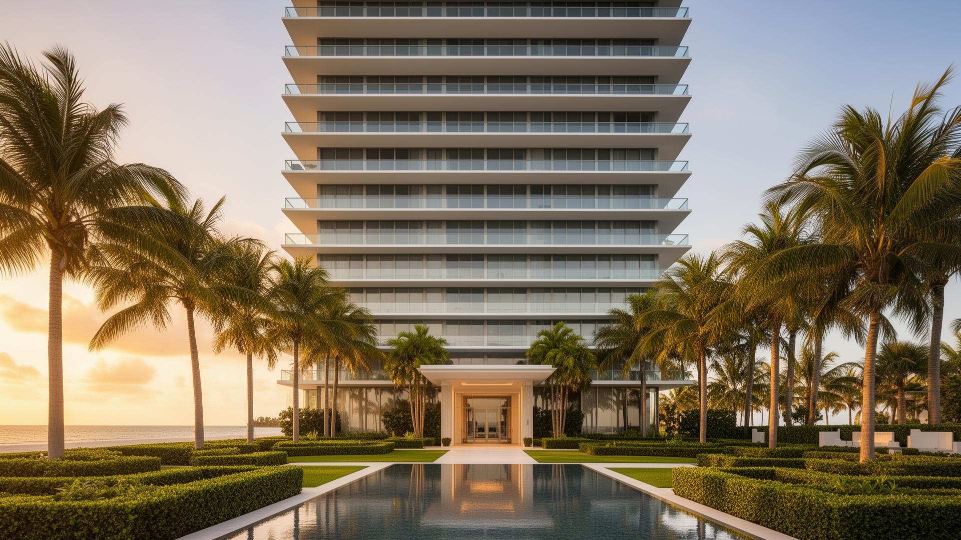 Oceana Bal Harbour luxury oceanfront condominium tower overlooking the Atlantic Ocean in Bal Harbour, Miami